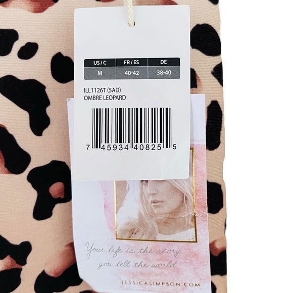 Jessica Simpson NWT Colorful Ombré Leopard Print Stretch Athletic Legging Medium - Picture 4 of 7